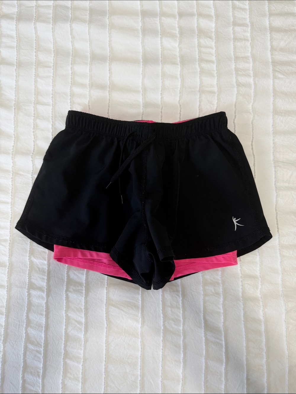 Women’s Black & Pink Layered Active Shorts